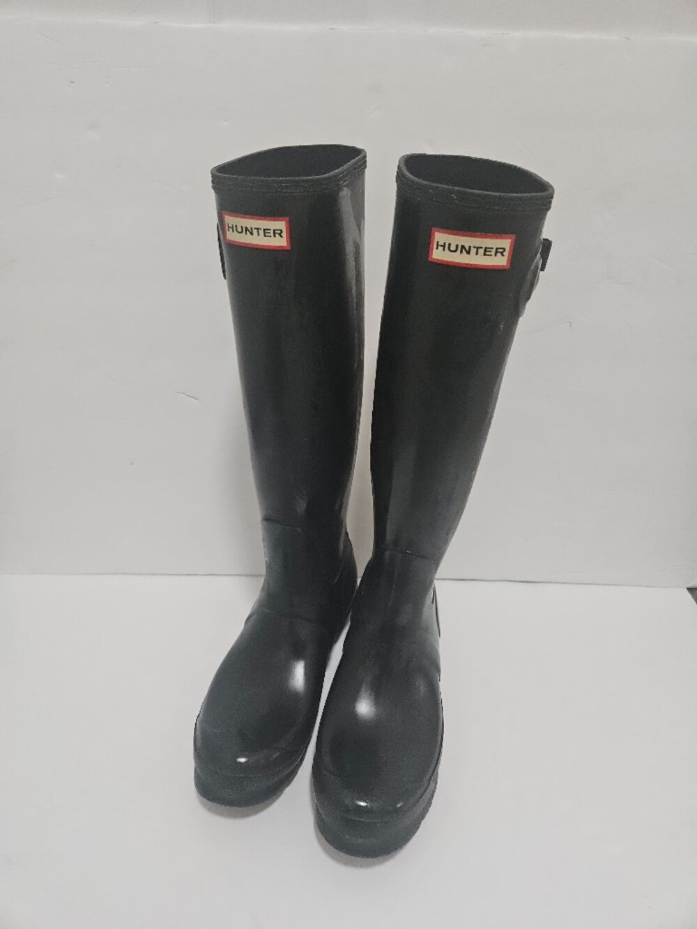 Hunter Original Tall Matte Bl;ack Rain/ Barn boots W8/M7